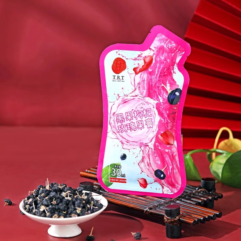 北京同仁堂黑果枸杞玫瑰果膏900ml(30ml*30袋)青海特产礼盒装_北京同仁堂网上商城